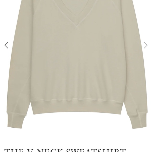 THE GREAT. V-neck cream sweatshirt - Picture 2 of 7